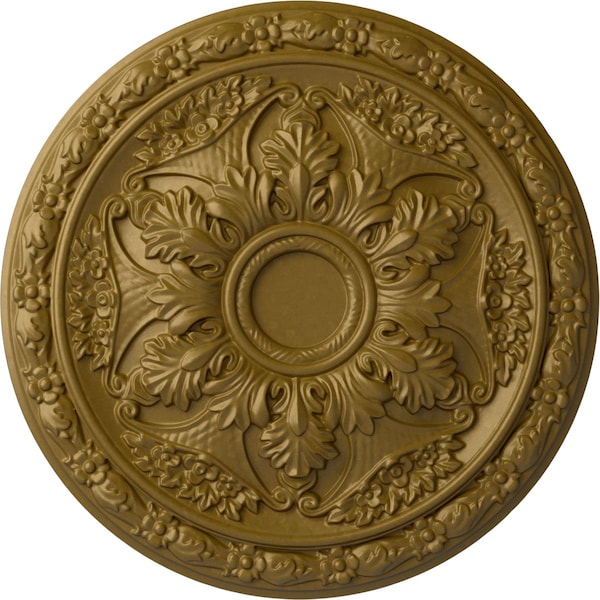 Ekena Millwork Baile Ceiling Medallion (Fits Canopies up to 3 1/4"), Hand-Painted Gold, 20"OD x 1 5/8"P CM20BLGLS - main